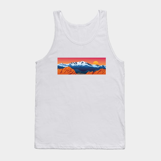 Mountains Valley and Red Rocks Scenic Landscape Tank Top by hobrath